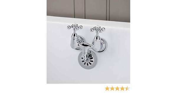 Randolph Morris Clawfoot Tub Wall Mount Faucet- Metal Cross Handles RMN030C