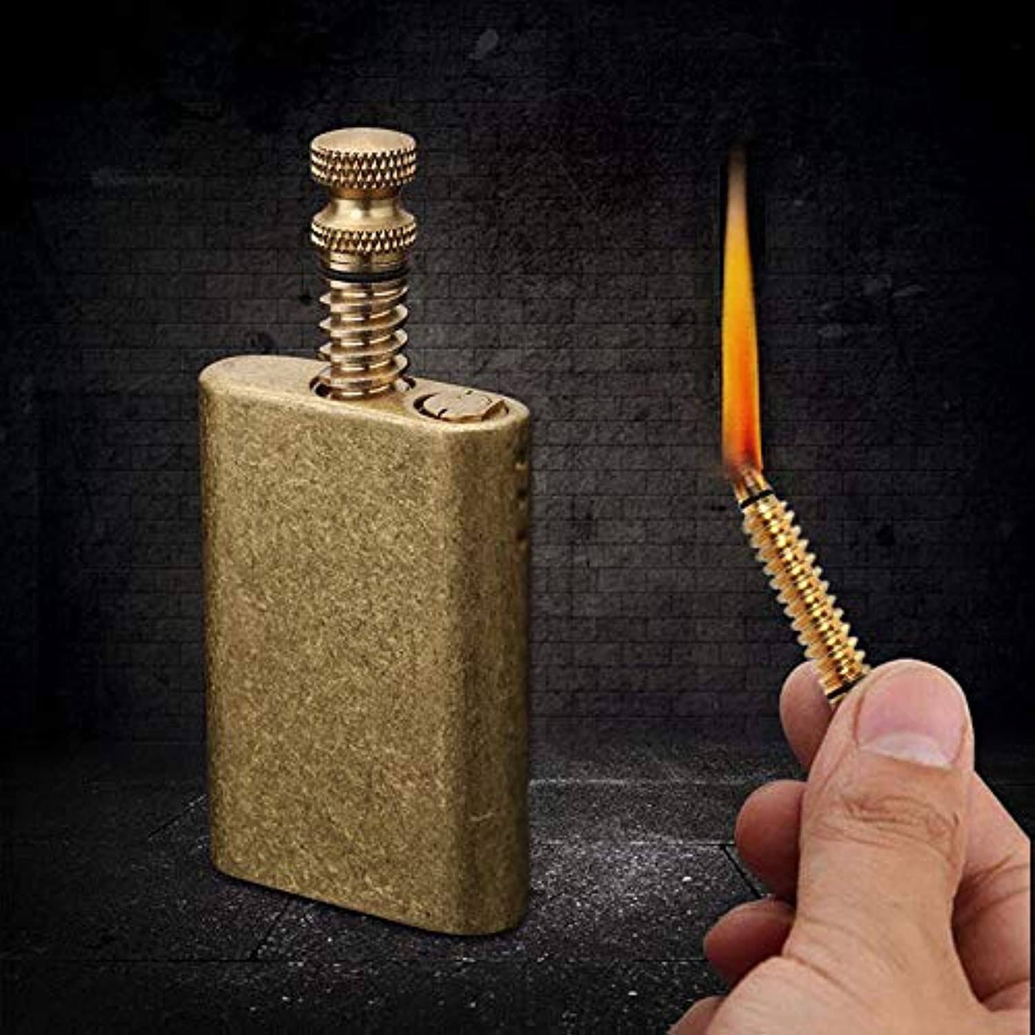 Morisk Lighter Permanent Match, Cool Pipe Lighter Fluid Refillable, Copper Vintage Trench Lighters, Creative Auto Fire Starter, EDC Reusable Forever