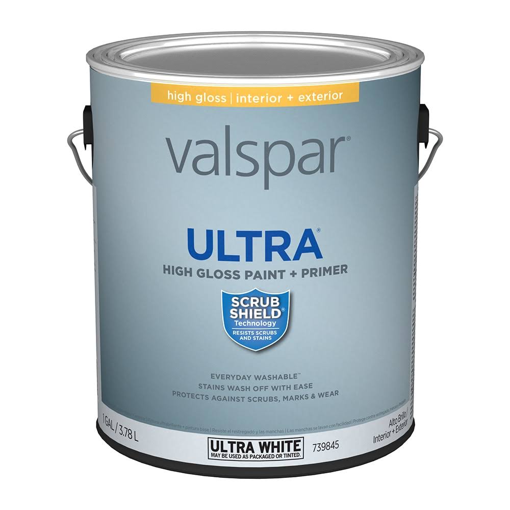 Valspar High-Gloss Ultra White Acrylic Interior Door and Trim Paint (1-Gallon) | 007.0739845.007