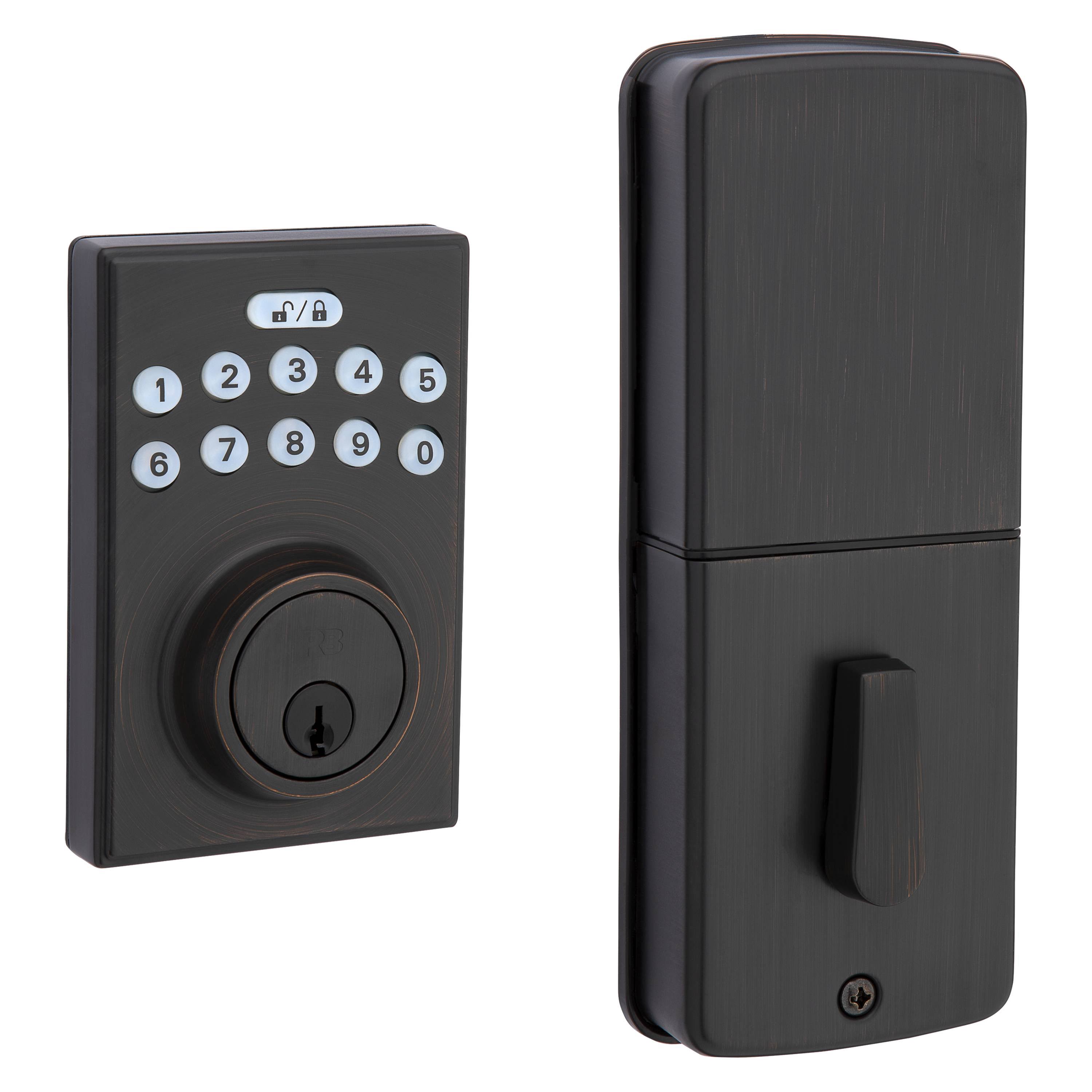 ReliaBilt Bragg Antique Bronze Single Cylinder Electronic Deadbolt Lighted Keypad | 92640-026