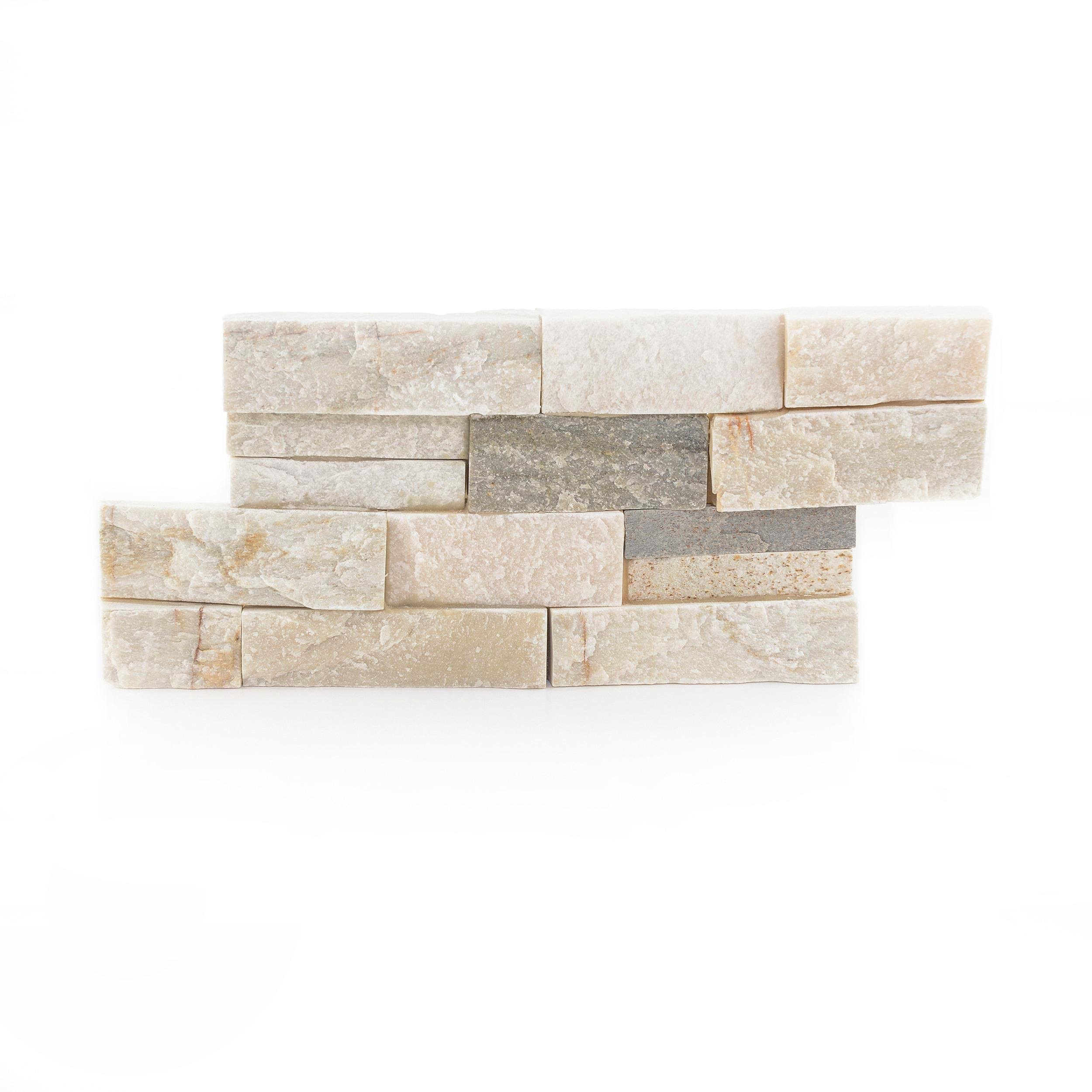 Satori Desert Quartz Ledgestone 6-in x 12-in Natural Stone Quartz Stone Look Wall Tile (0.48-sq. ft/ Piece)