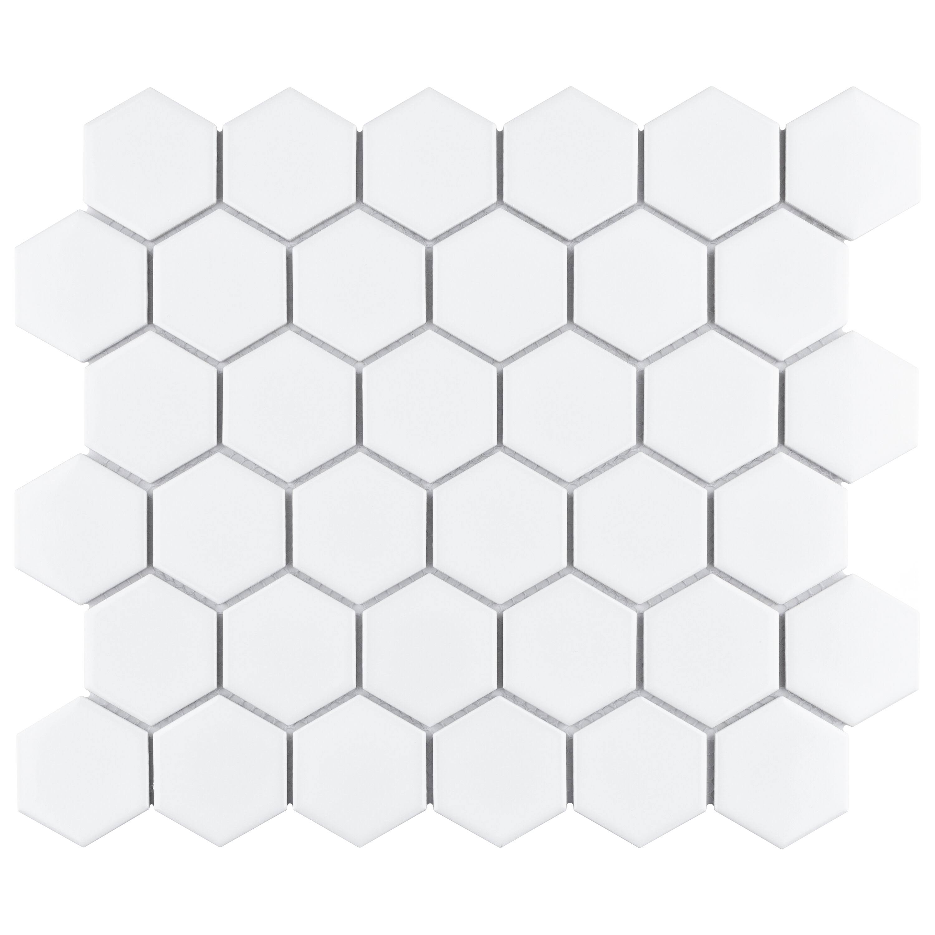 SomerTile FXLM2HGW Retro Hex Porcelain Floor and Wall Tile, 10.5