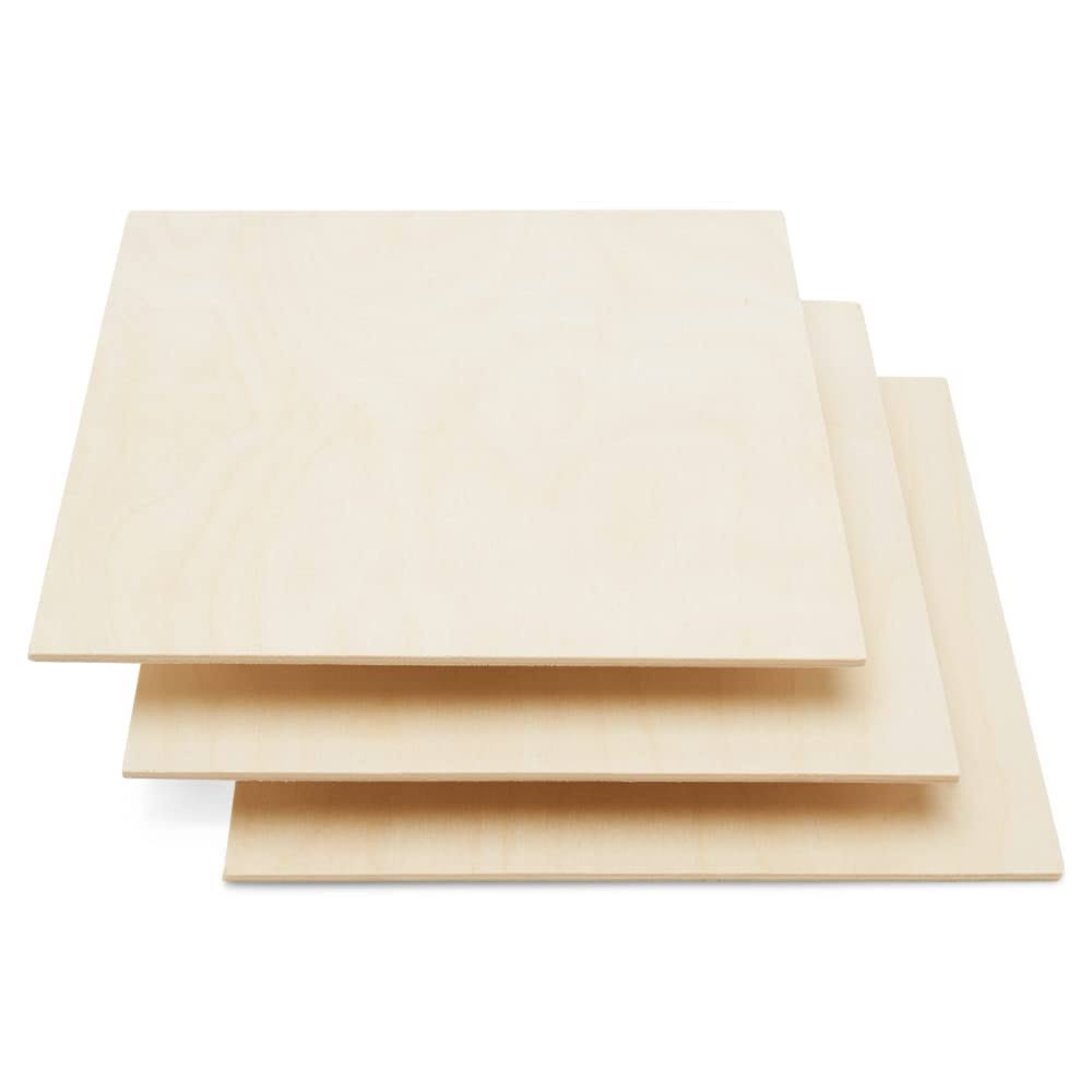 Baltic Birch Plywood, 3 mm 1/8 x 6 x 6 inch Craft Wood, Pack of 8 B/bb Grade Baltic Birch Sheets, Perfect for Laser, CNC Cutting and Wood Burning,