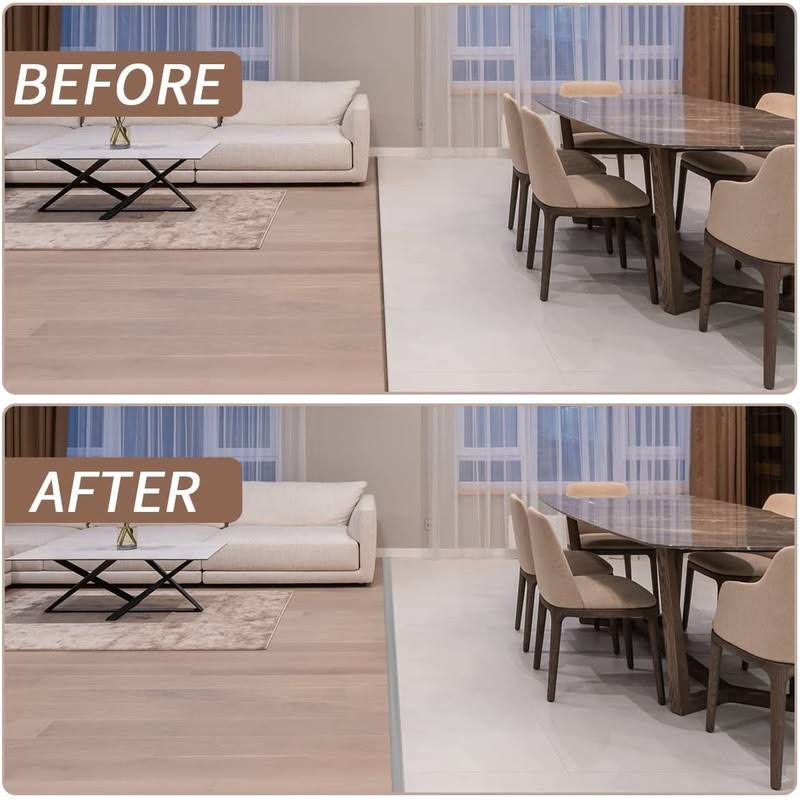 SUVEUS 10ft Floor Transition Strip, Self Adhesive Carpet Edging Trim Strip, Threshold Strips for Threshold Height Less Than 5 mm (Grey)