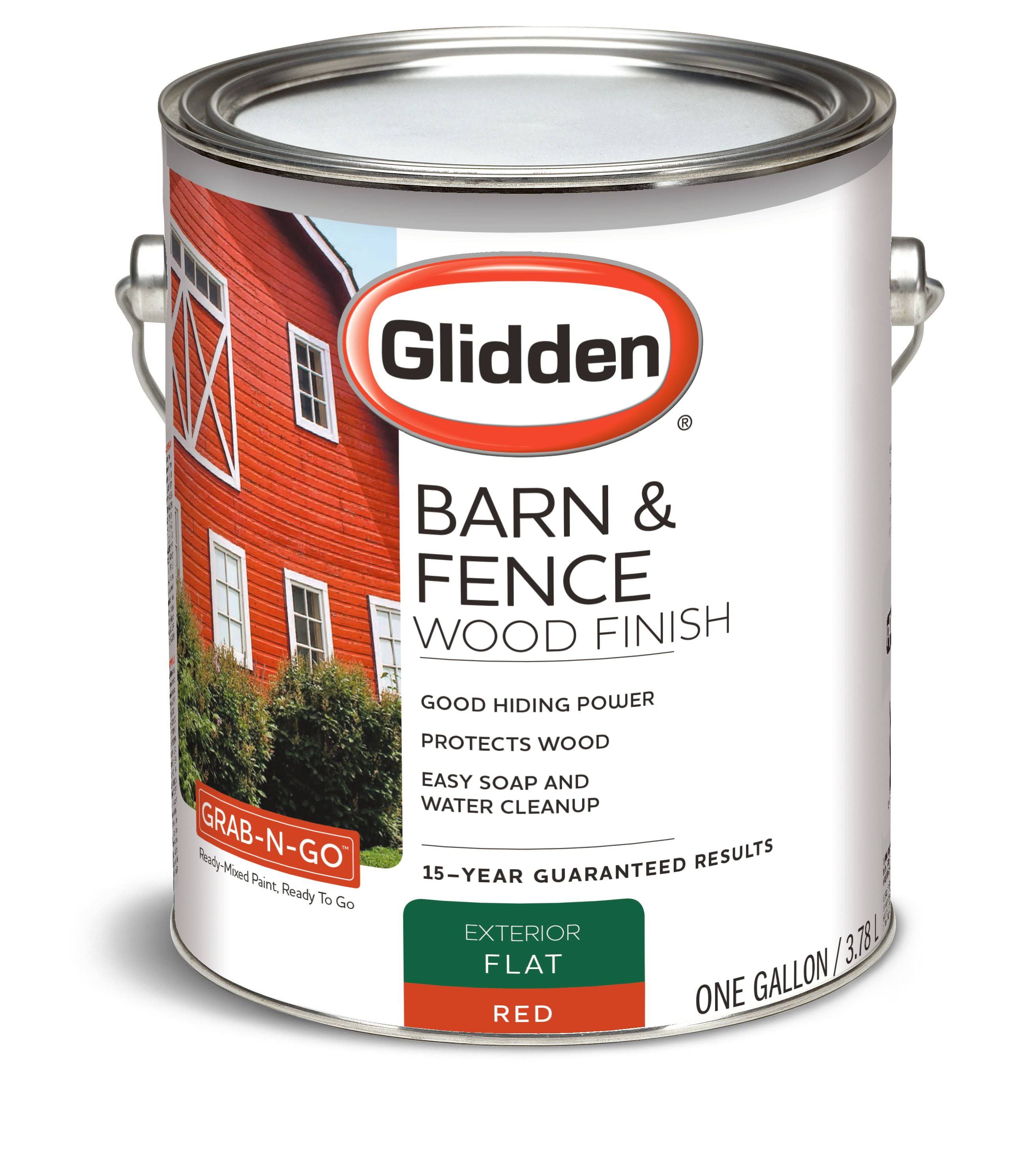 Glidden Grab-N-Go Barn & Fence Exterior Paint, Red, 1 Gallon, Flat