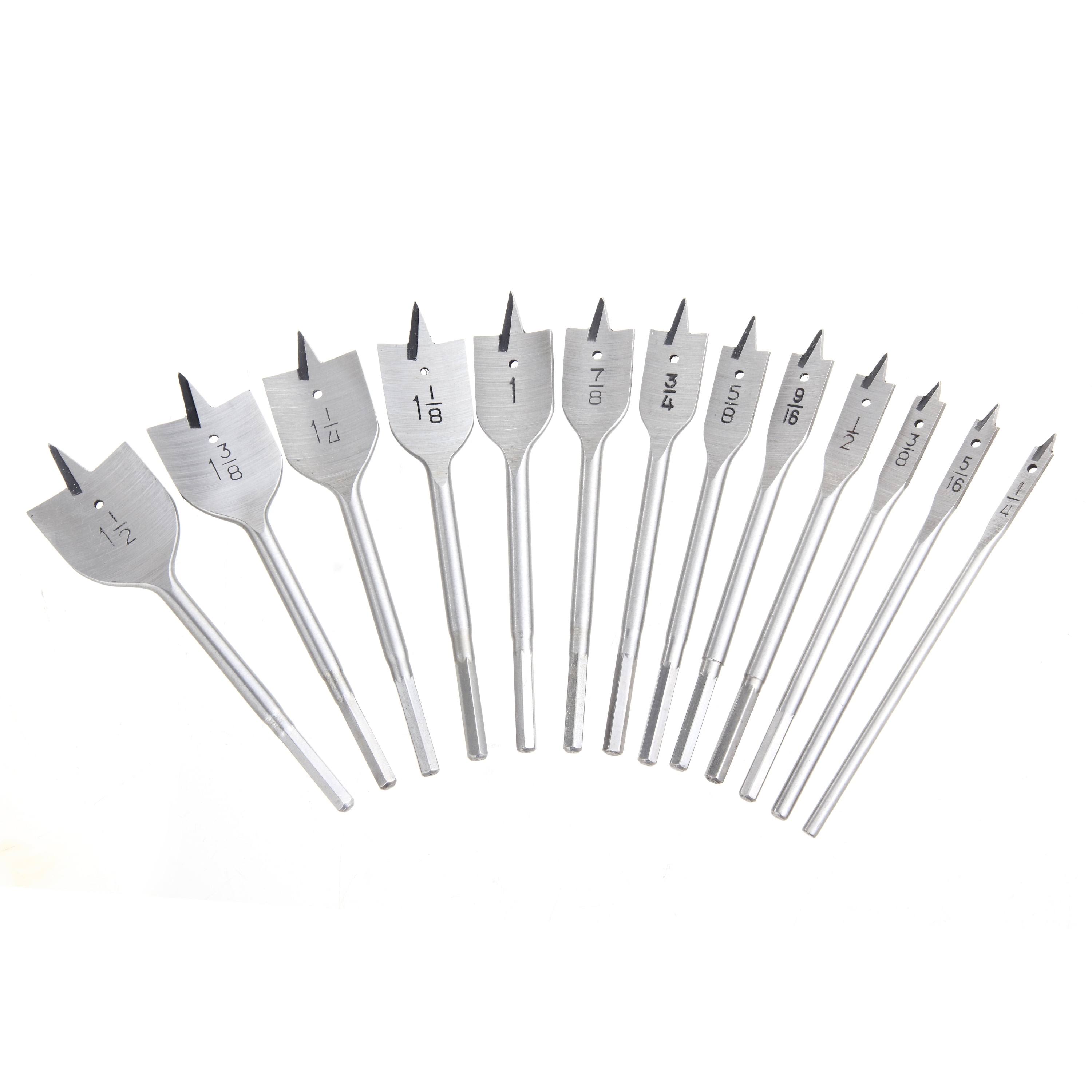 Hyper Tough AU05021K Wood Spade Drill Bit Set with Storage Bag- 13 ct
