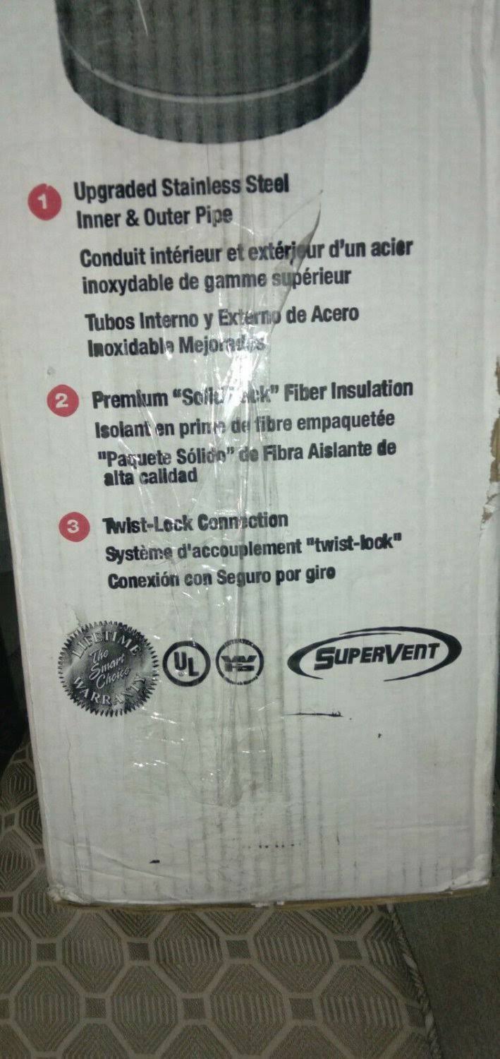 Supervent jsc6sa3 6-in x 36-in Insulated Double Wall Stainless Steel Chimney Pipe