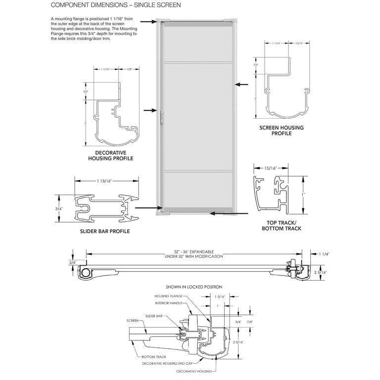 Genius Cool Retractable Screen Doors for Single Door | Retractable Screen Door �C Standard Width (32 in to 36 in) x Height 78 in | Easy to Install