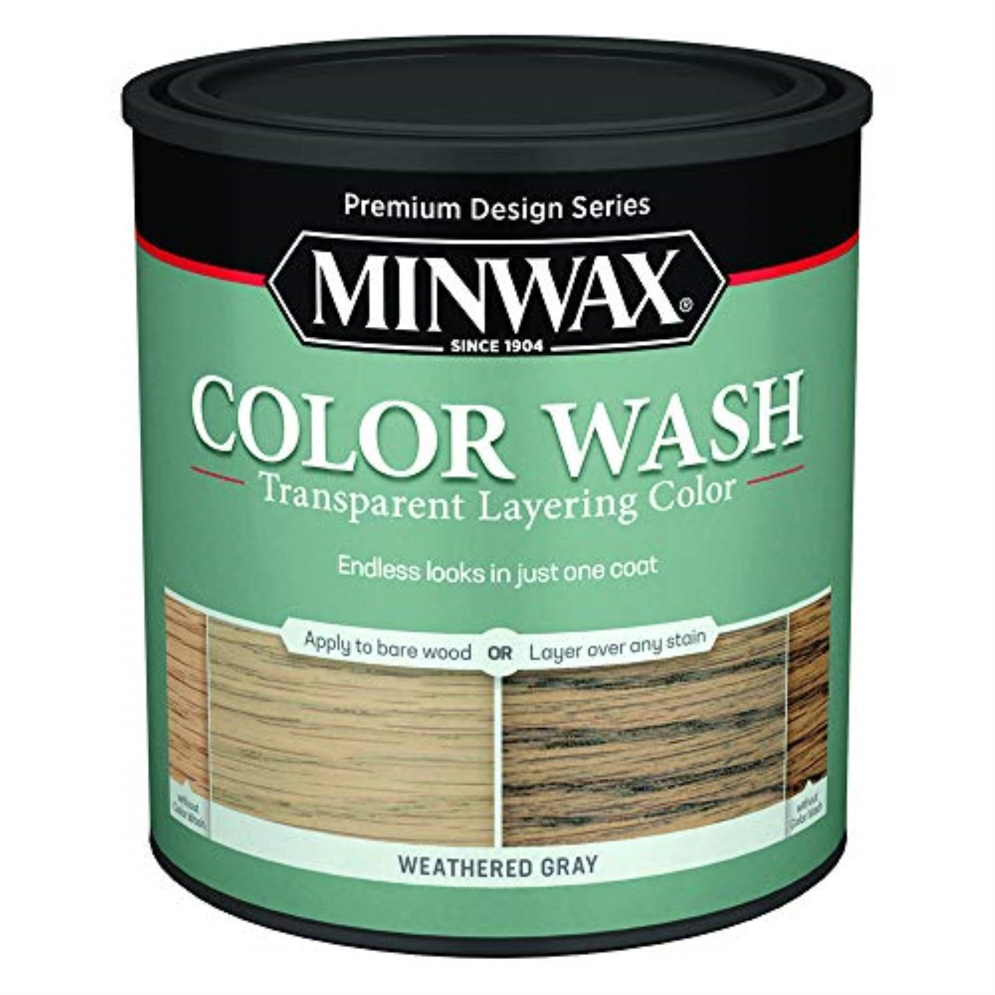 Minwax Color Wash Wood Stain Weathered Gray, 1 qt.