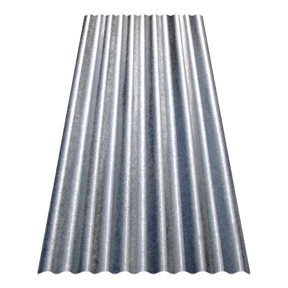 Gibraltar Building Products CR8G-U 8 ft. Corrugated Galvanized Steel 29-Gauge Roof Panel