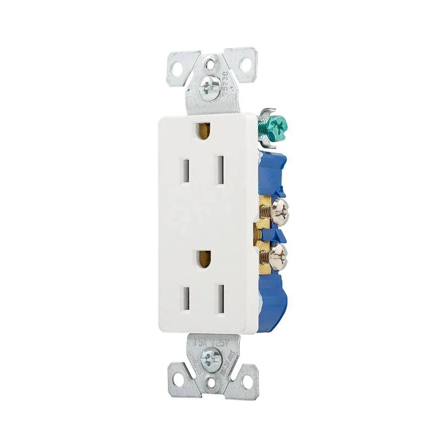 Eaton 1107W-10-LW 15-Amp White Decorator Residential Outlet- 10 ct