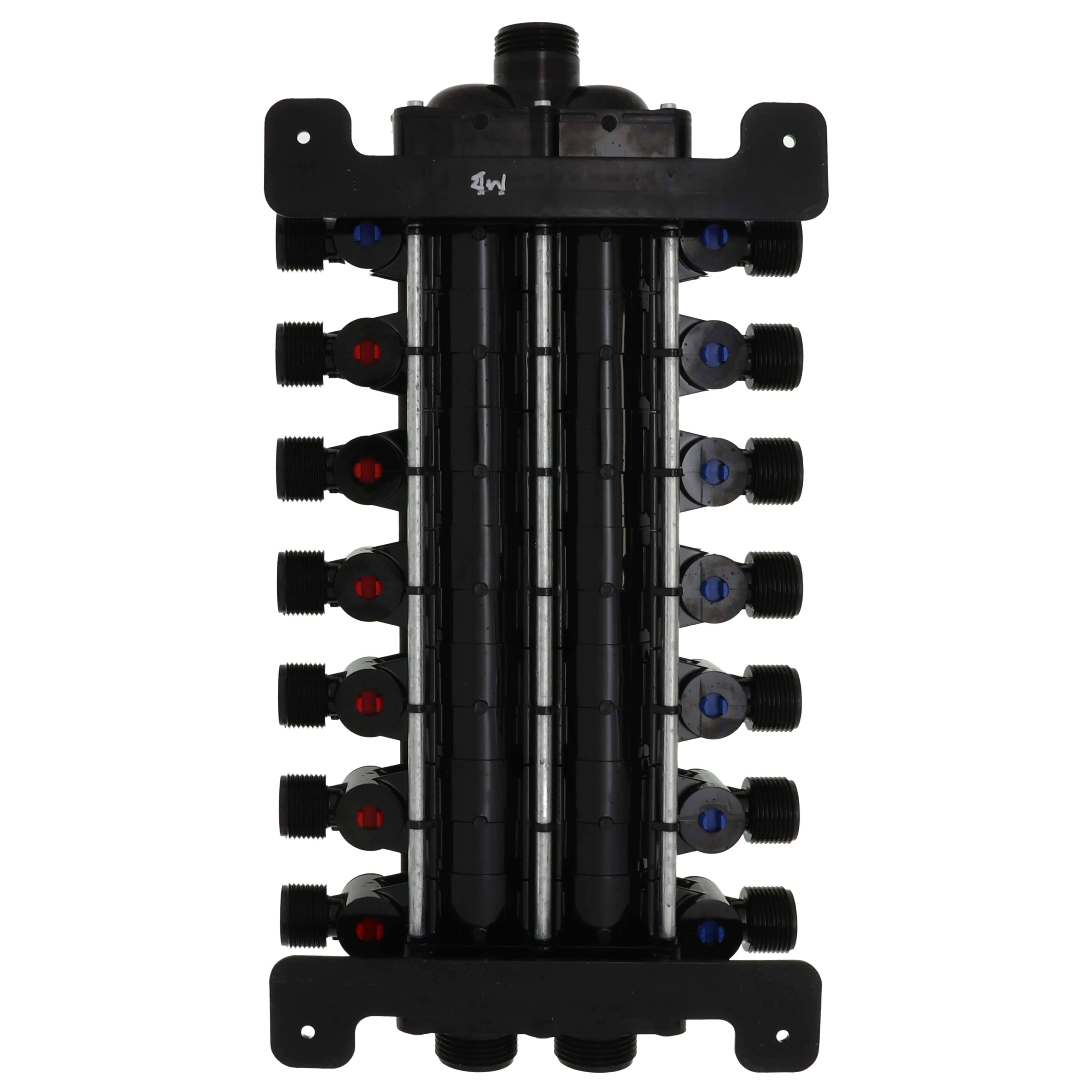 Viega 49610 Manabloc Standard 14-Port Manifold, Less Outlet Adapters- 6 Hot/ 8 Cold