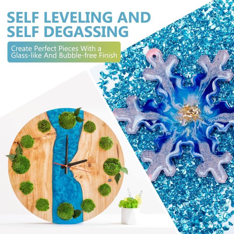 OcePor Epoxy Resin-38OZ, Crystal Clear Epoxy Resin Kit, No Yellowing No Bubble Art Resin Casting Resin for Art Crafts, Jewelry Making, Wood & Resin