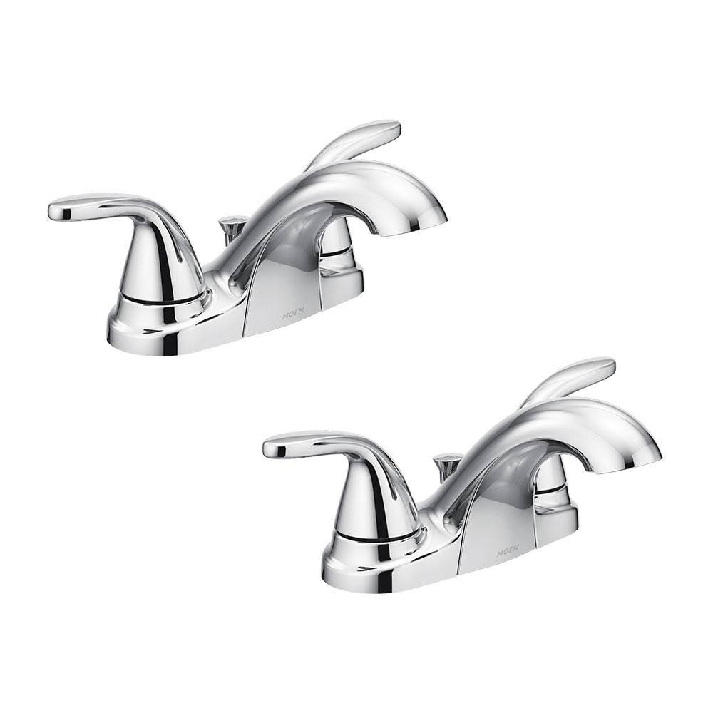 Moen Adler 4 in. Centerset 2-Handle Bathroom Faucet in Chrome 2-Pack Grey