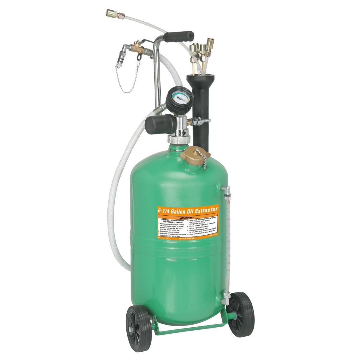 6.25 Gallon Pneumatic Oil Extractor with 5 Probes and Vacuum Gauge