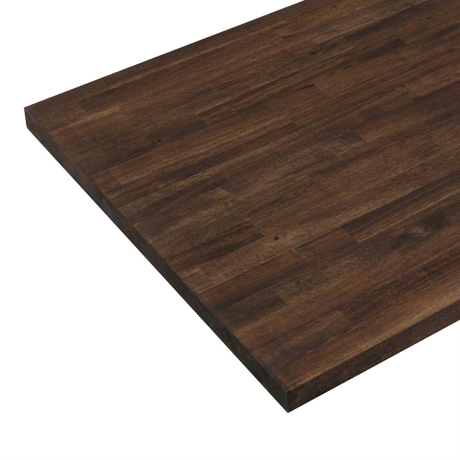 Allen + Roth 48-in x 25-in x 1.5-in Espresso Stain Straight Butcher Block Acacia Countertop in Brown | ARF1525FJACAESP-48
