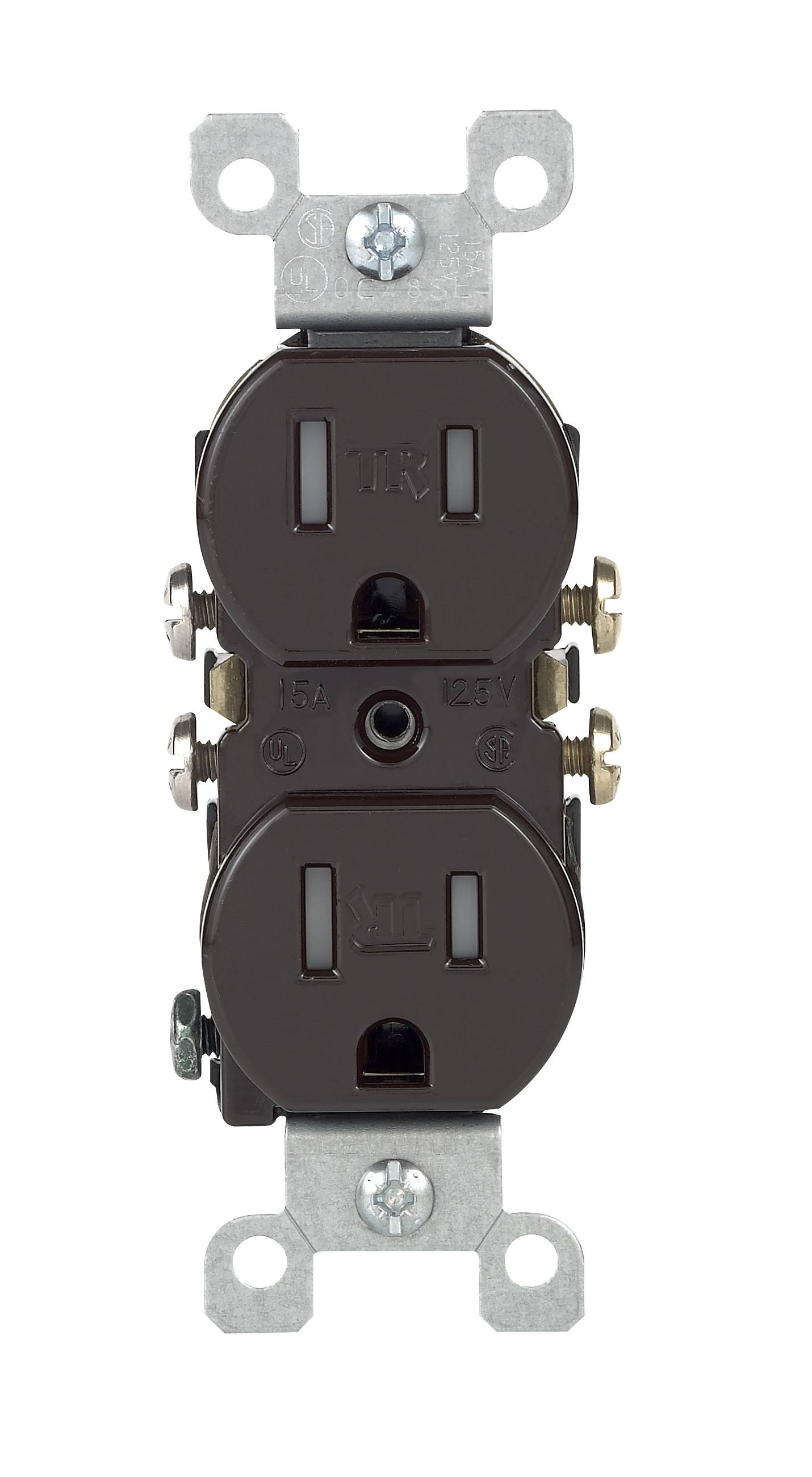 Leviton 15A Brown Tamper-Resistant Duplex Receptacle T5320
