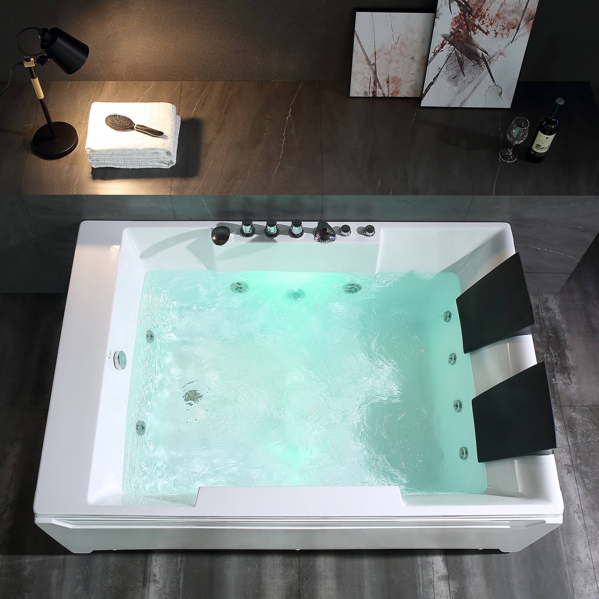 72 in. Luxury 2-Person Hydromassage Bathtub- Empava-72JT367LED