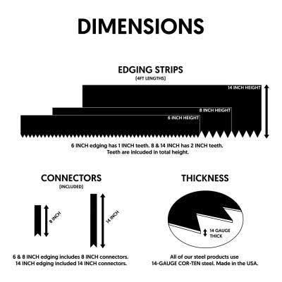 Edge Right 4 ft. x 14-Gauge x 8 in. Cor-Ten Steel Landscape Edging (5- 4 ft. Pieces)