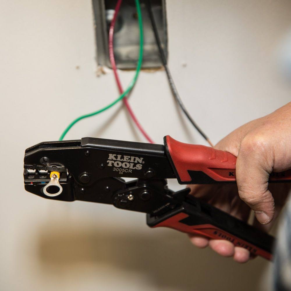 Klein Tools 80013 Wiring Tool Kit with Automatic Wire Stripper and Ratcheting Crimper Great Electrical Tool Kit 2-Piece