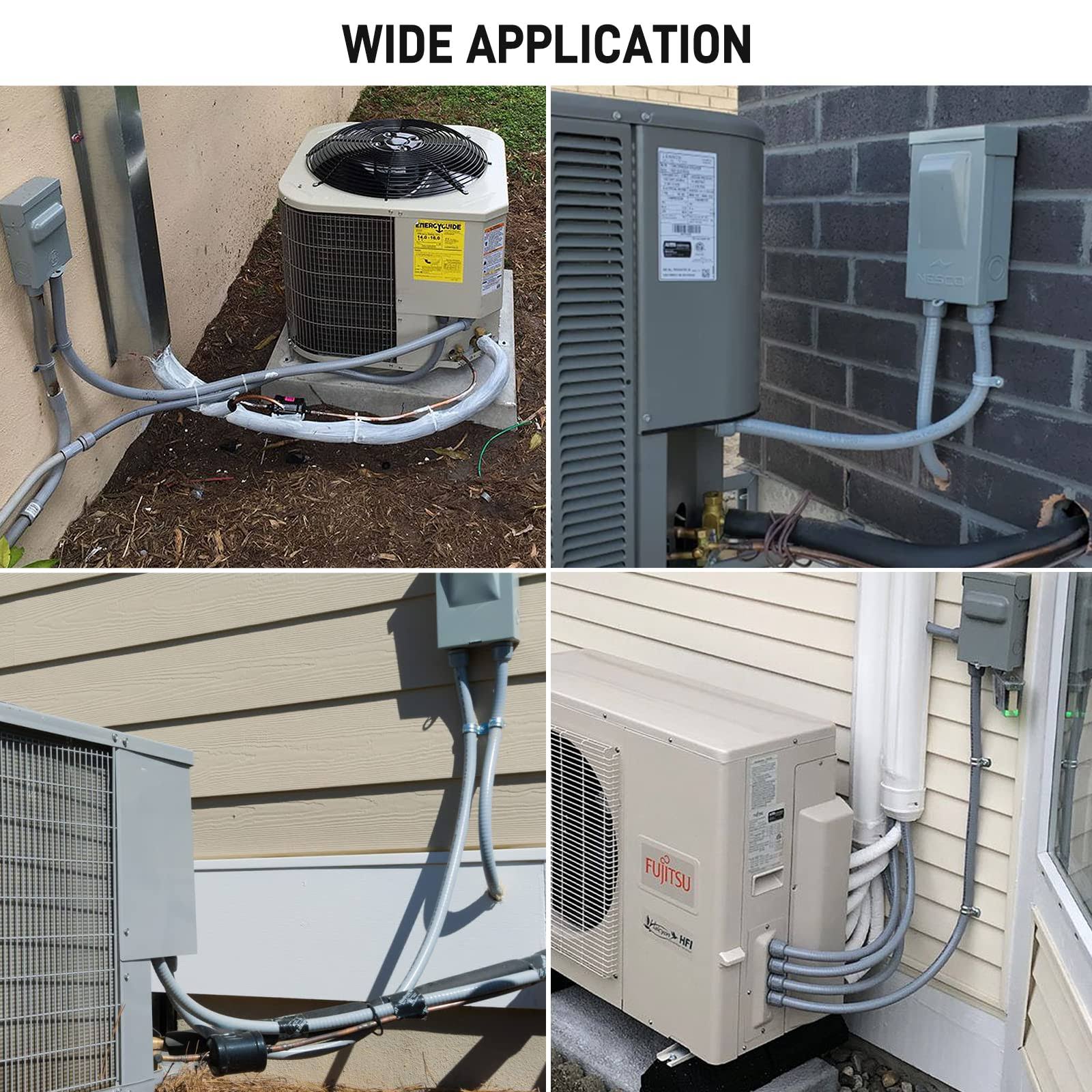 Dwale Liquid-Tight Conduit and Connector Kit,Flexible Non Metallic Liquid Tight Electrical Conduit,1/2inch 25ft Electrical Conduit Kit,With 5