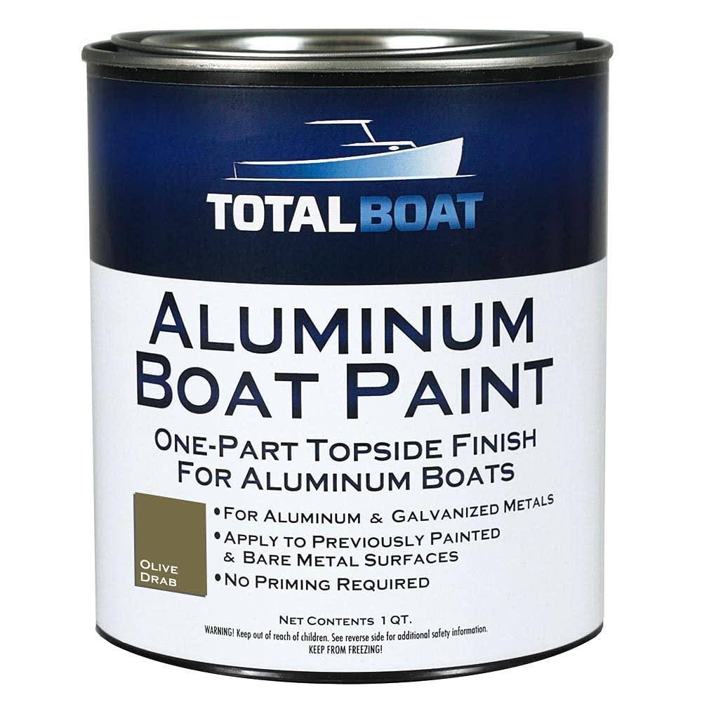 TotalBoat Aluminum Boat Paint for Canoes, Bass Boats, Dinghies, Duck Boats, Jon Boats and Pontoons (Olive Drab, quart)