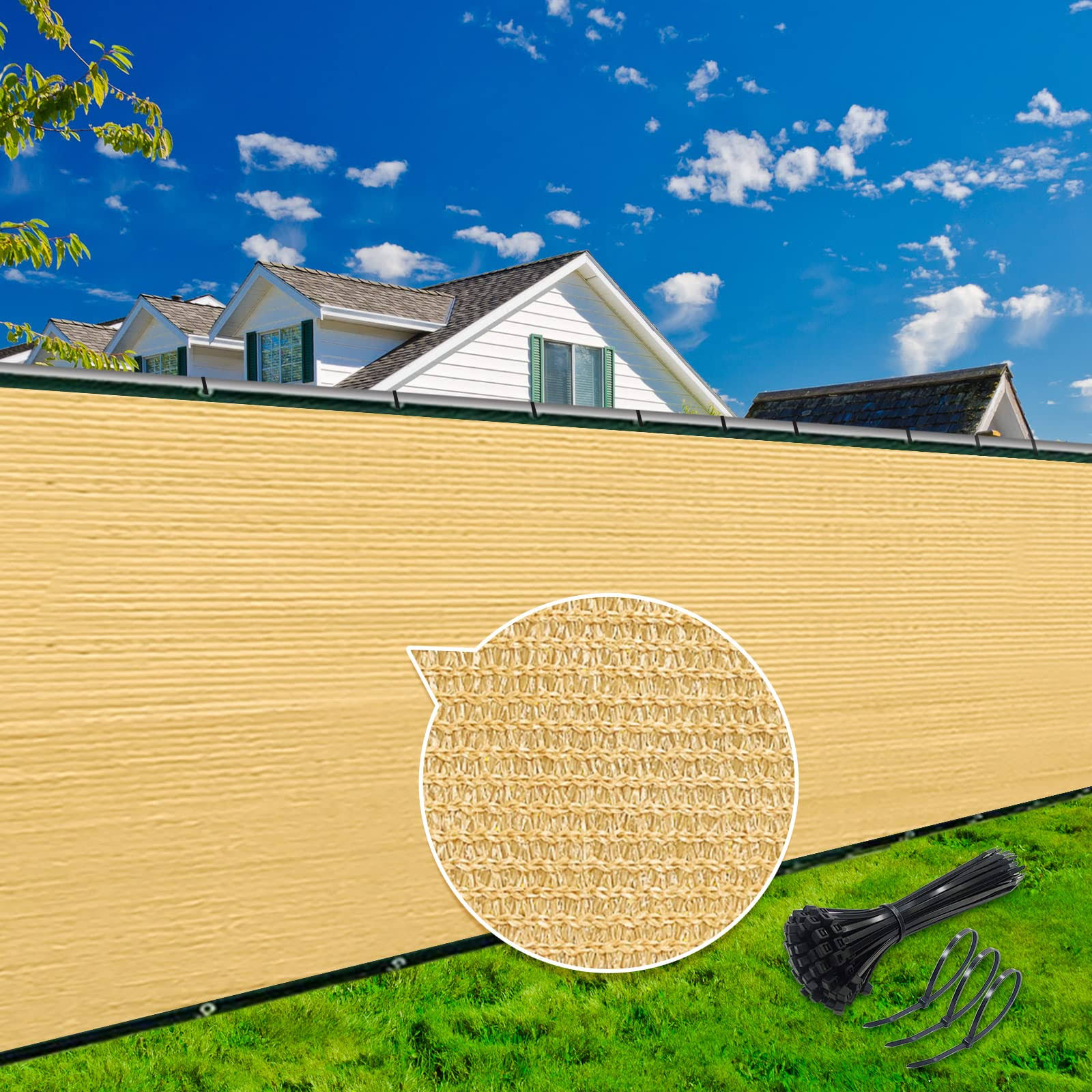 Kanagawa Privacy Screen fence6' x 50' Fence 6' x 50' Sand