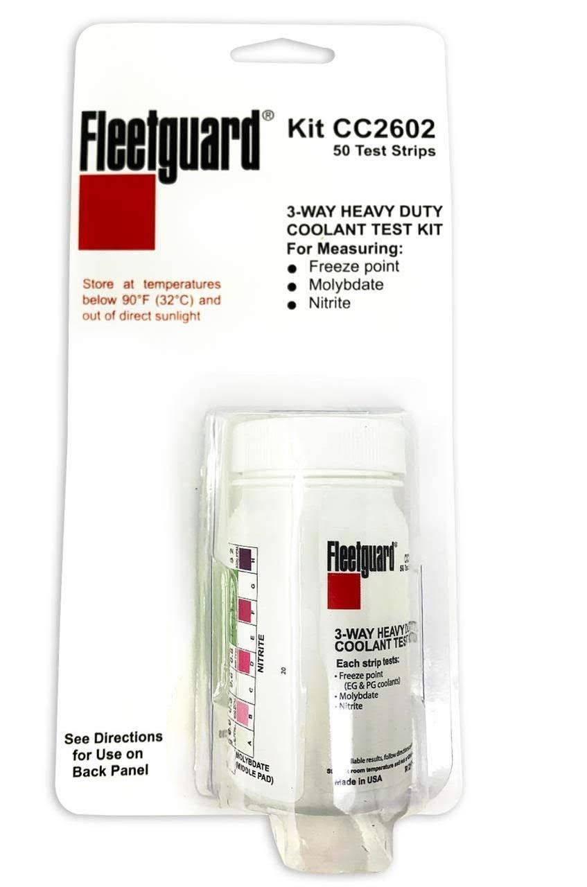 Fleetguard CC2602 Coolant Test Kit, 3-Way Test Strip, 50/Bottle