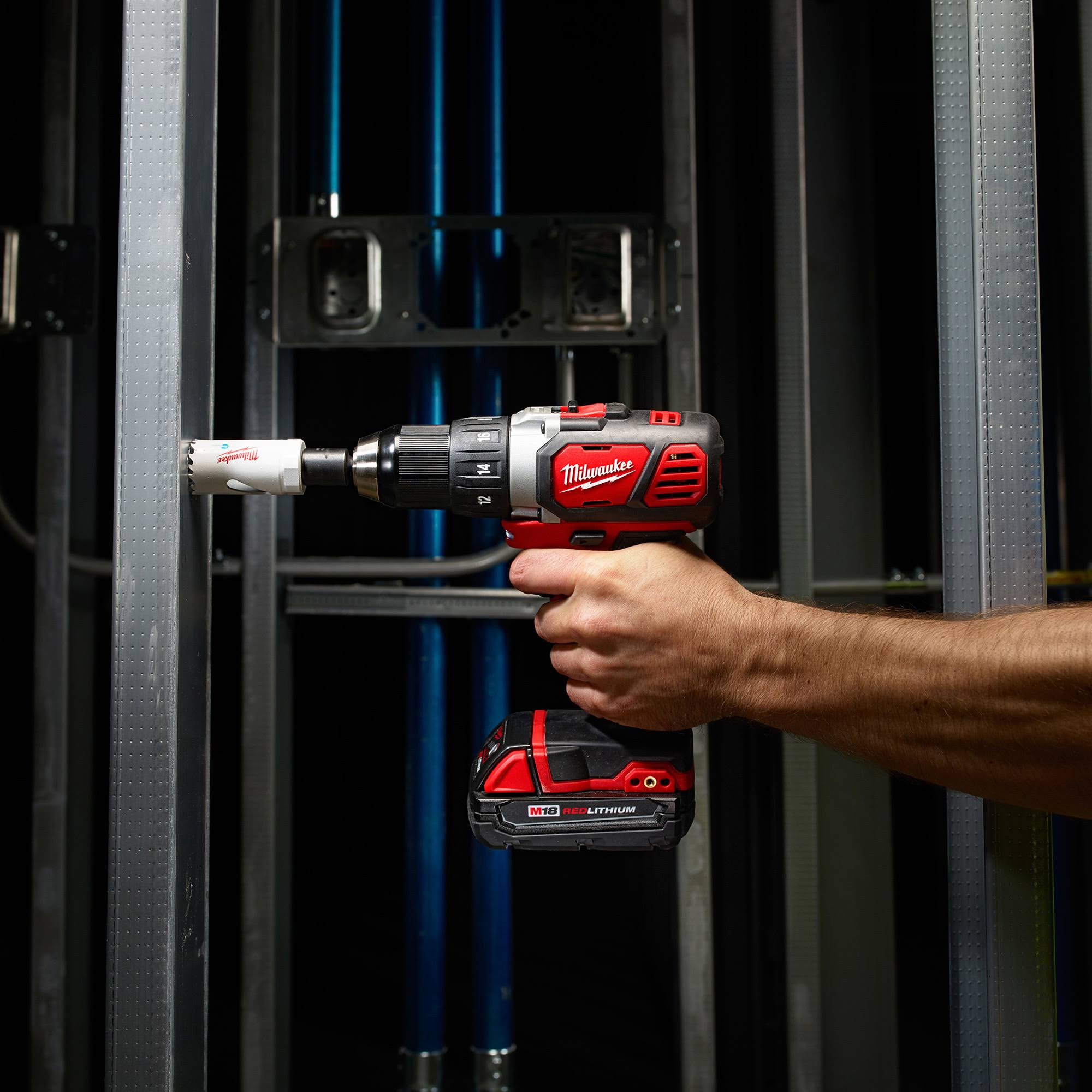 Milwaukee M18 18V Cordless Lithium-Ion Compact Drill Driver- 1/2 in.