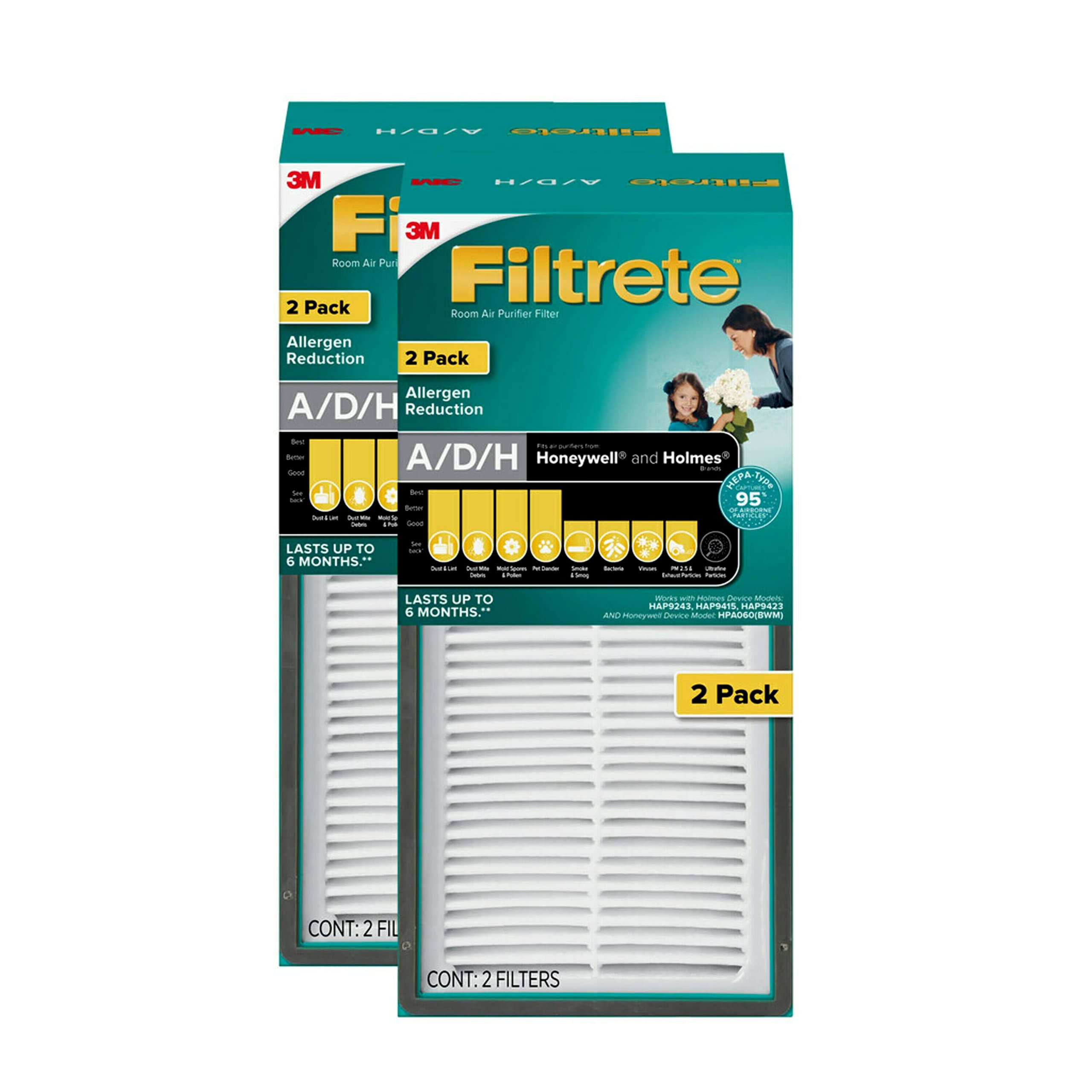 Filtrete A/d/h Allergen Reduction HEPA-Type Room Air Purifier Filter- 2 ct