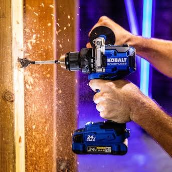 Kobalt KDD 2024A-03 24-Volt Max 1/2-in Metal Ratcheting Brushless Cordless Drill(1 Li-ion Battery Included and Charger Included)