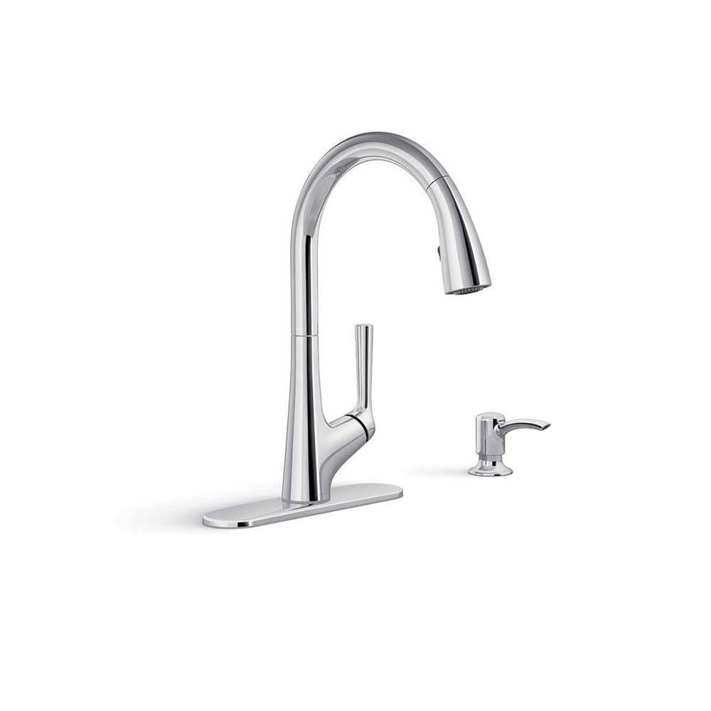 Kohler Elmbrook Single-Handle Pull-Down Sprayer Kitchen Faucet in Polished Chrome