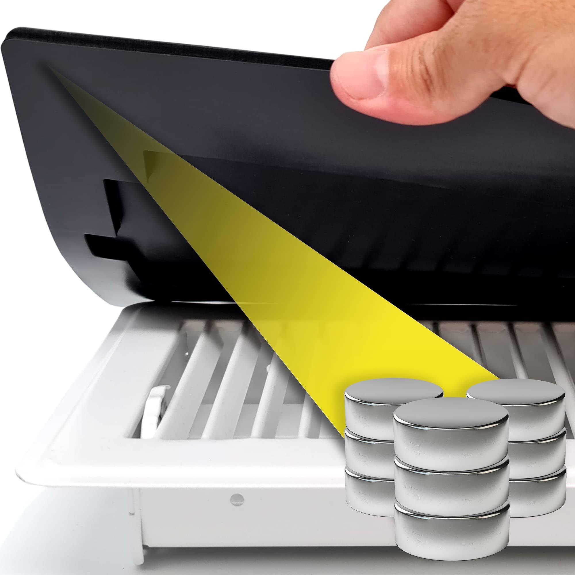 Powerful Magnetic Vent Covers (3-pack) That Will Never Fall Off (Upgraded Design)- for Sealing Floor/Wall/Ceiling Registers of Width 5.25