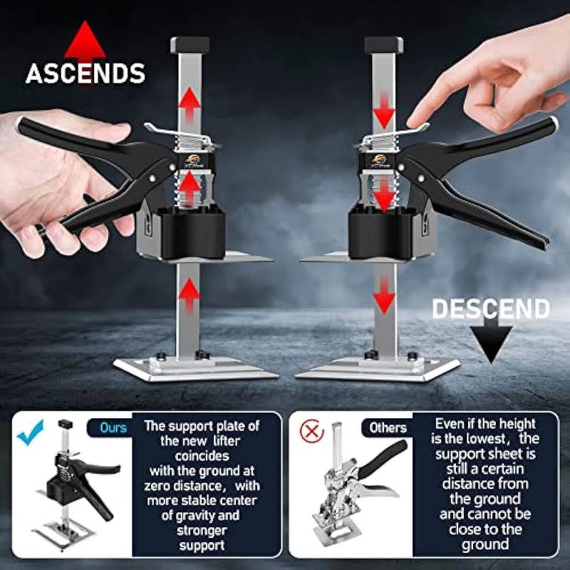 XClifes Arm Tool Lift 2pcs Labor Saving Arm,Wall Tile Locator, Multi-function Height Adjustment Lifting Device,Door Panel Liftin