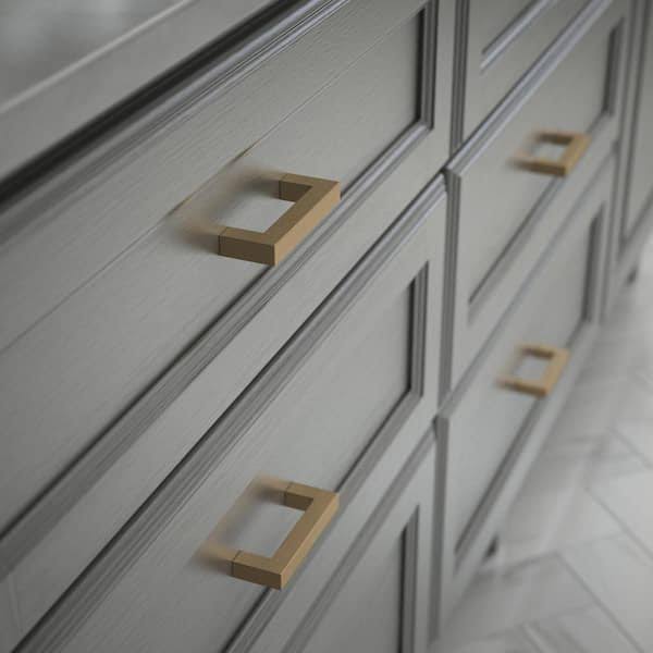 Liberty Modern Square 3 in. (76 mm) Champagne Bronze Cabinet Drawer Pull Bar with Open Back Design