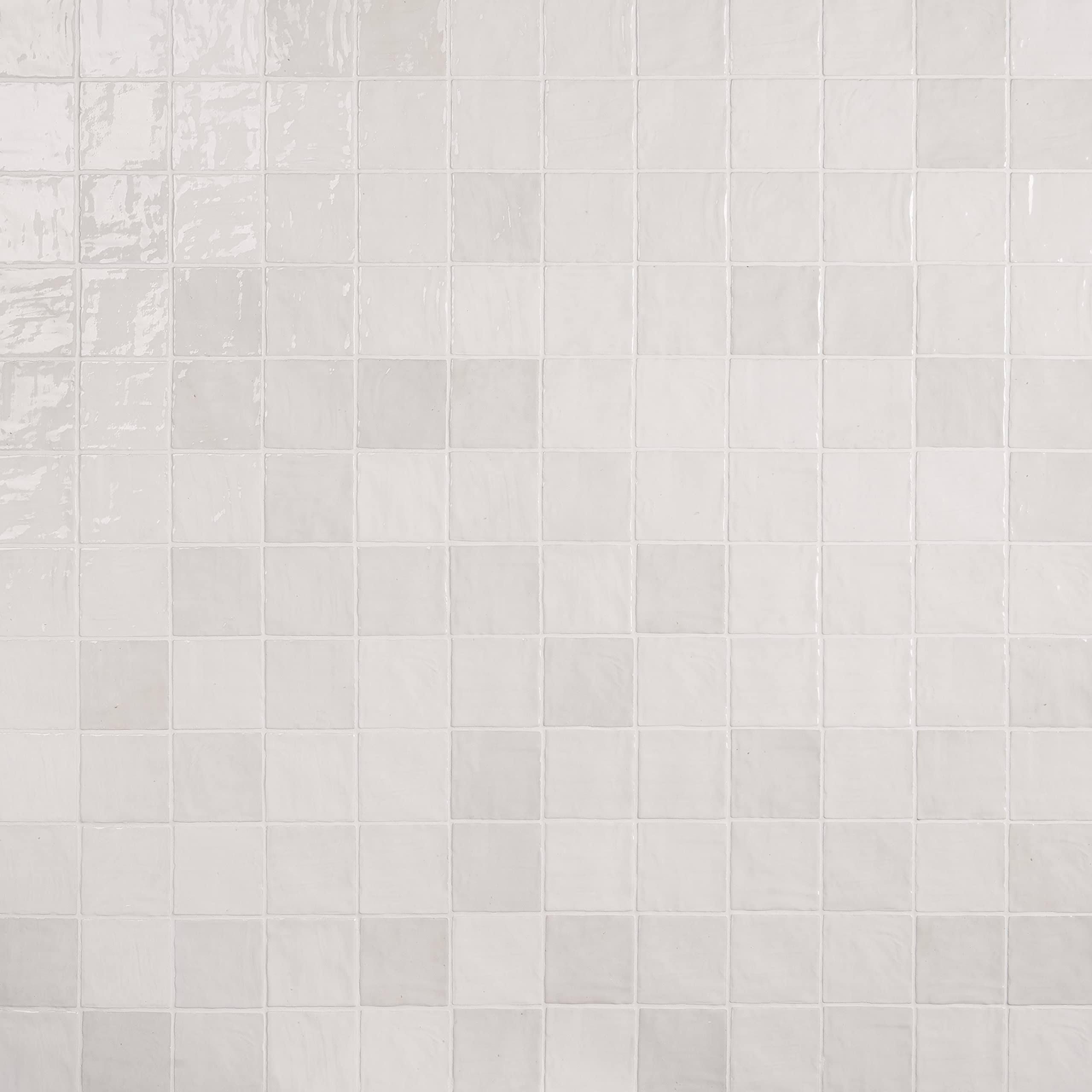 Ivy Hill Tile Kingston White 4 in. x 4 in. Polished Ceramic Wall Tile (5.38 Sq. ft./Case)