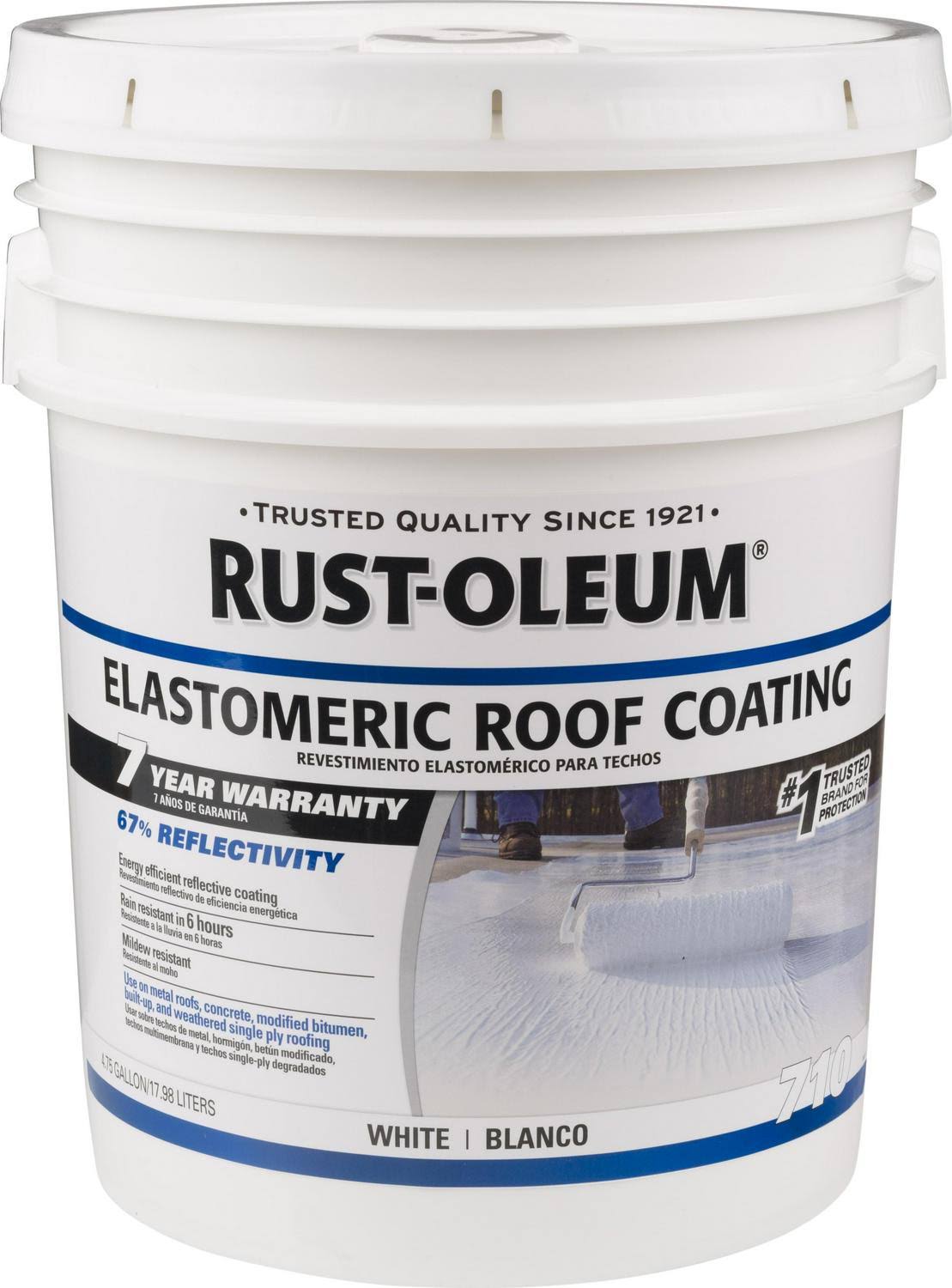 Rust-Oleum 301994 Elastomeric Roof Coating White 5 Gallon