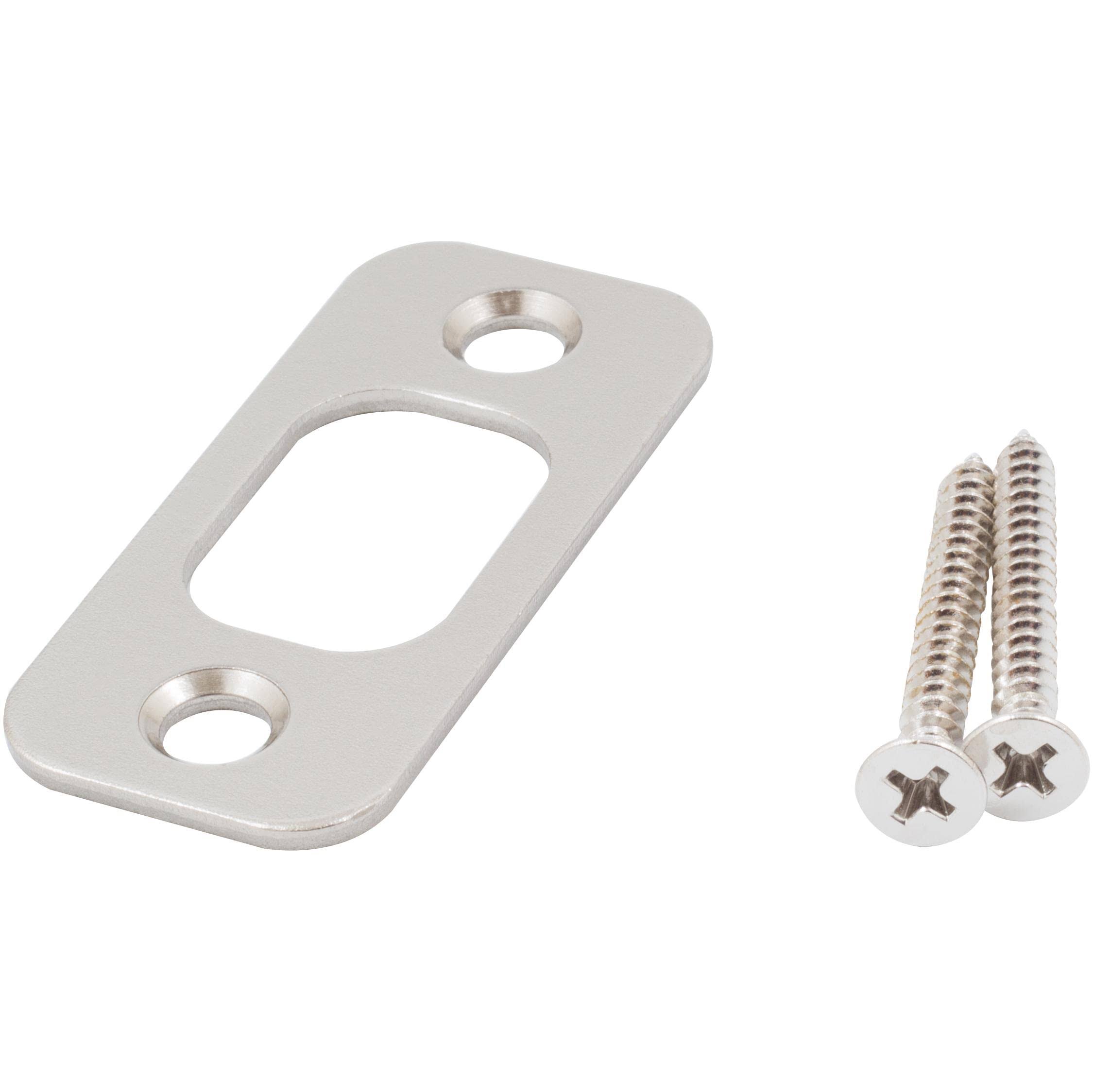 Round Corner Deadbolt Strike- 1-Inch by 2 1/4-Inch / Satin Nickel