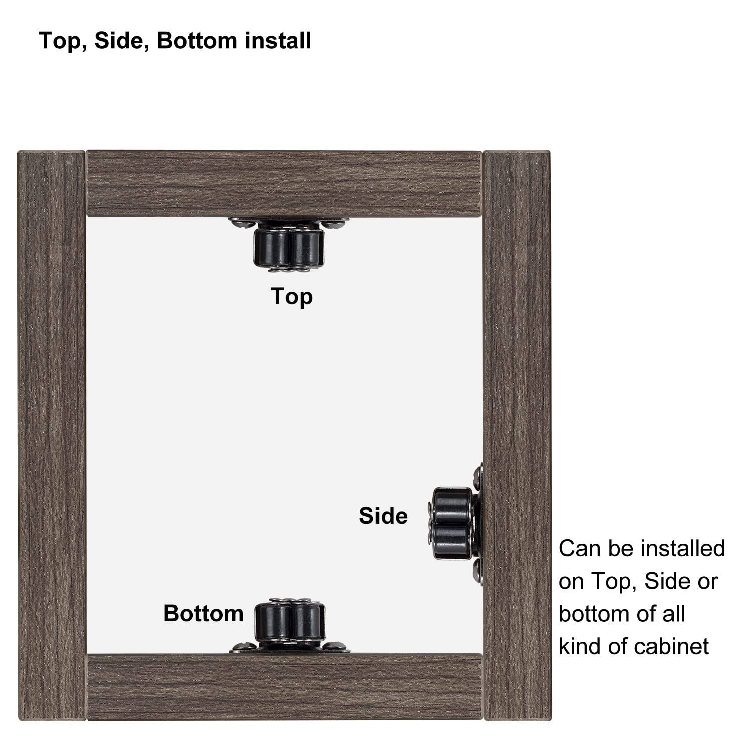 Keenkee 4 Pcs Cabinet Latch Double Roller Catch Hardware for Cupboard Closet Kitchen Cabinet Door Latches and Catches Black Nickel