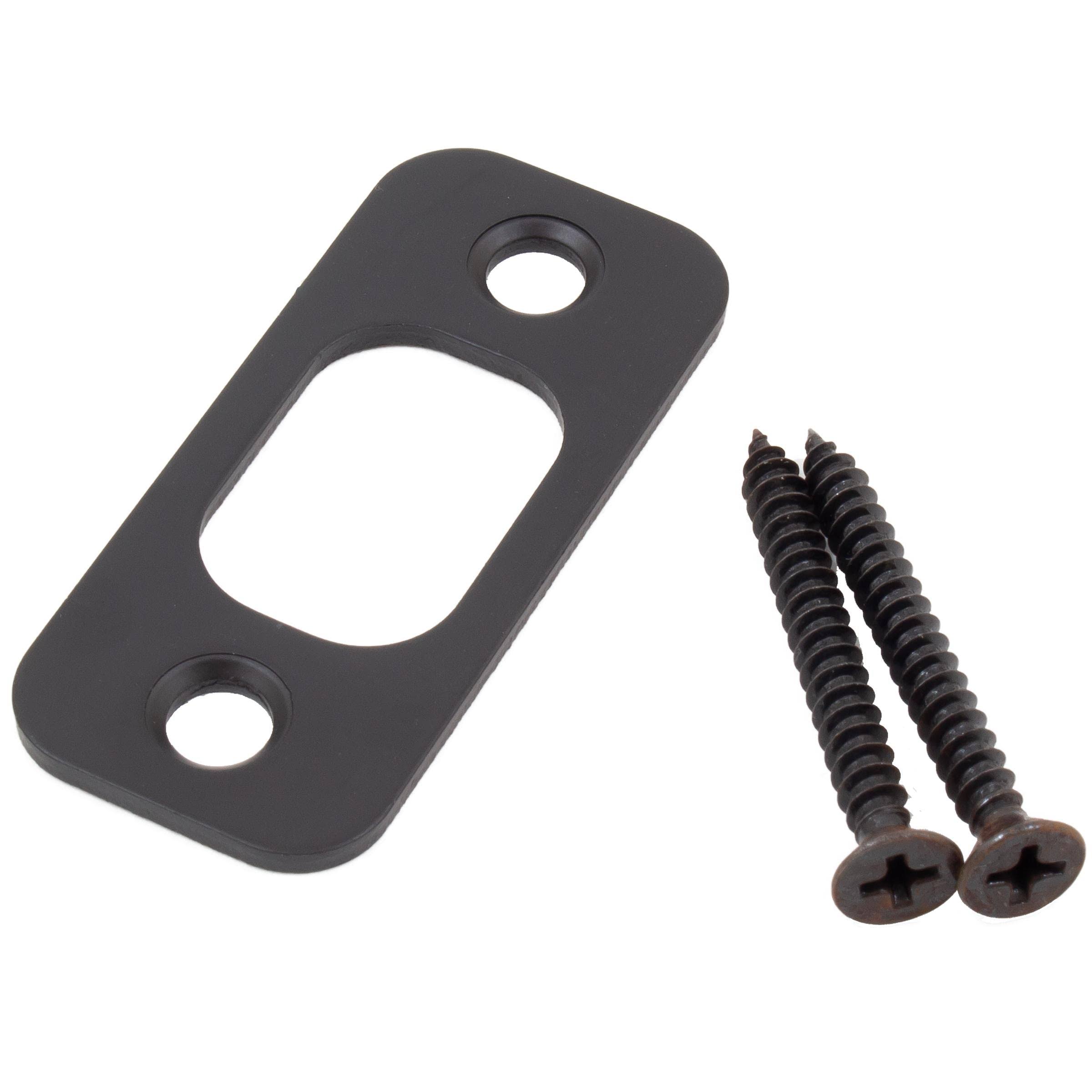 Round Corner Deadbolt Strike Plate, 1