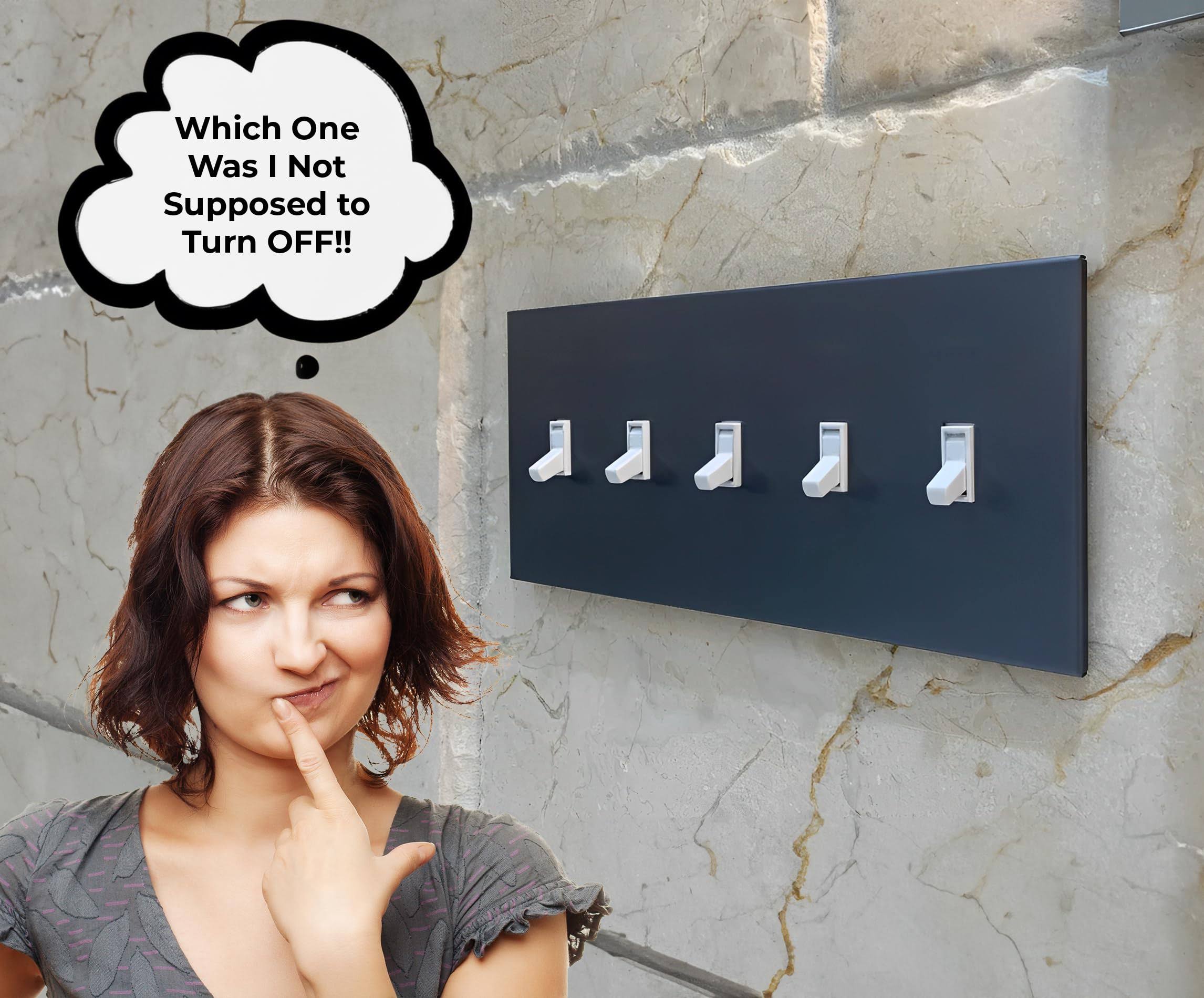 Toggle Shield- Residential (10 Pack, Clear)| No Tools Required | Easy to Install and Remove | Child Proof Light Switch | Lock Toggle Switch in on