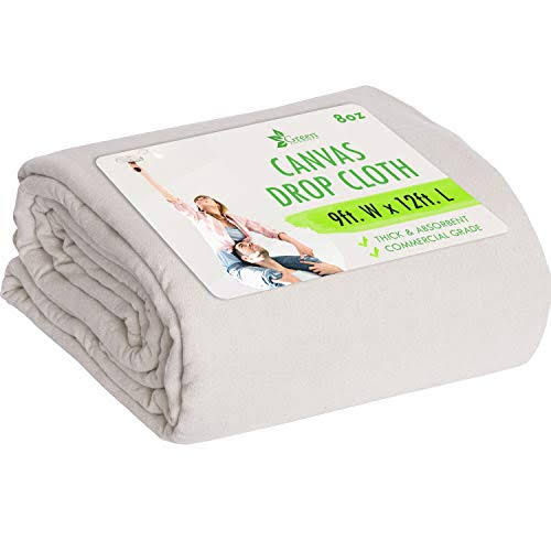 Green Lifestyle Drop Cloth Canvas Drop Cloth 9x12 Canvas Tarp Canvas Fabric Drop Cloth Curtains Drop Cloths for Painting Painters Drop Cloth Paint DRO