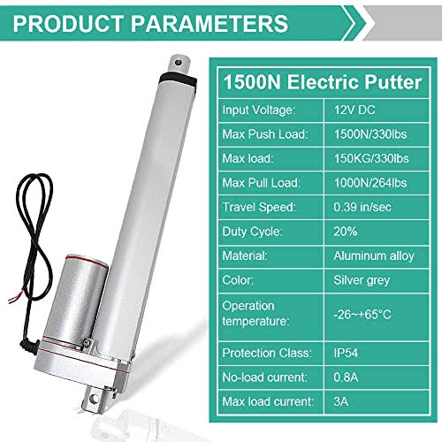 ECO-WORTHY Heavy Duty 330lbs Solar Tracker Linear Actuator Multi-function (12v, 14 )