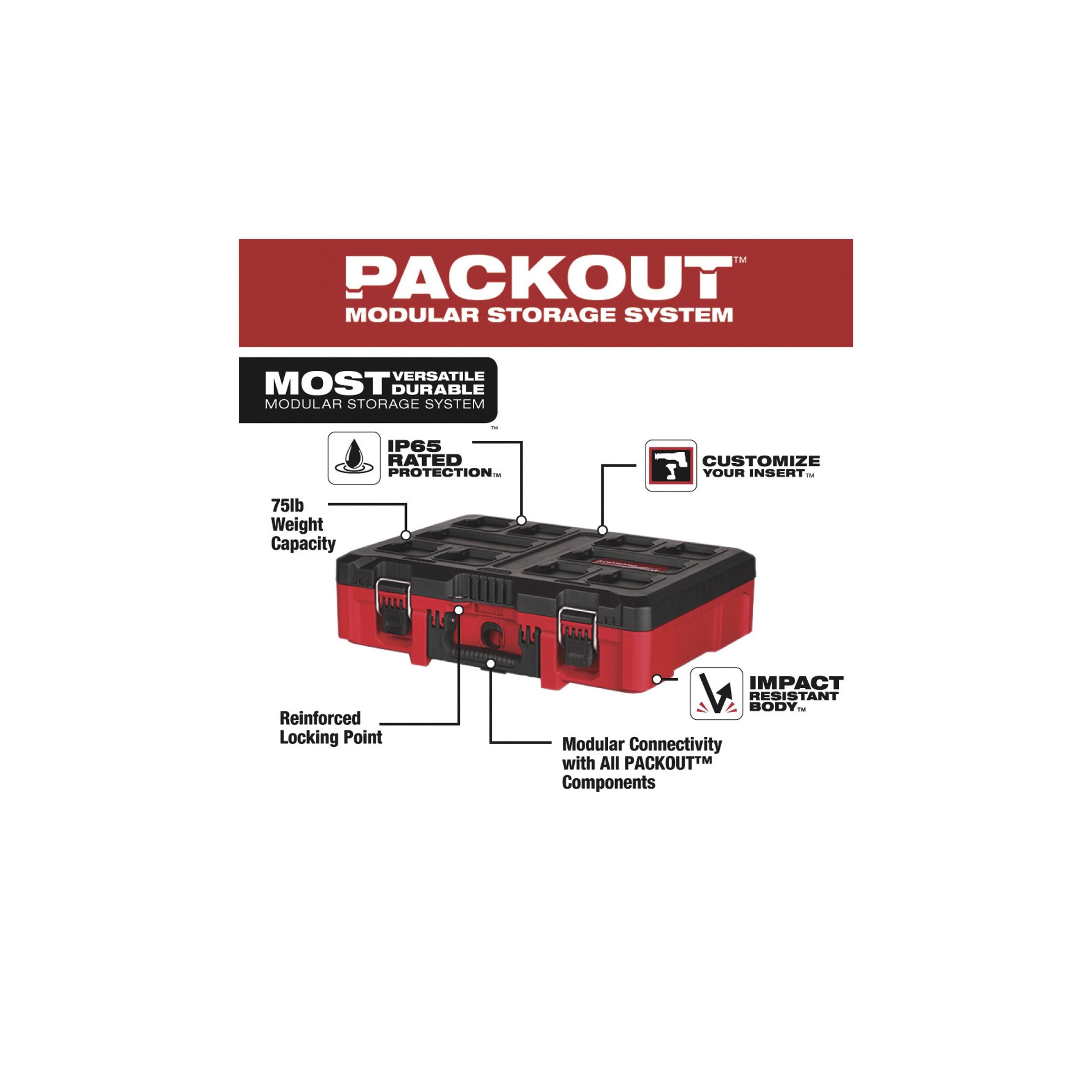Milwaukee 48-22-8450- PACKOUT Tool Case with Foam Insert