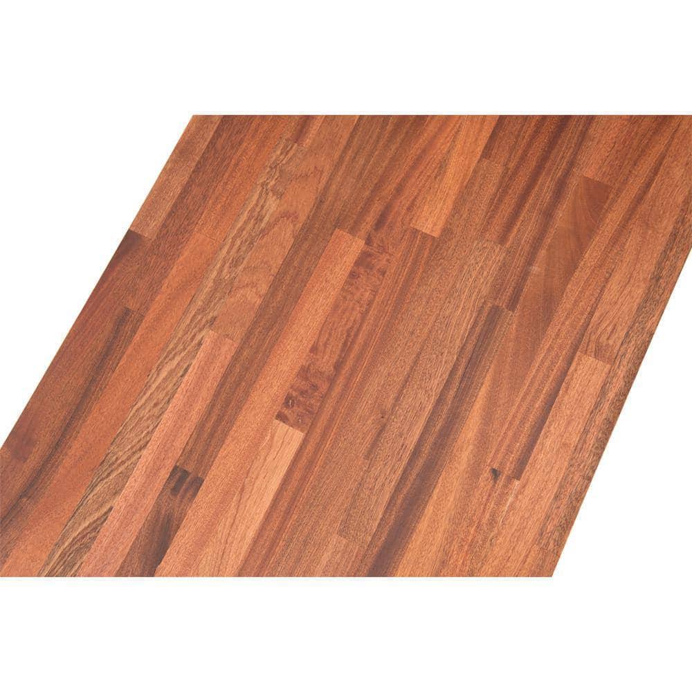 Hardwood Reflections 6 ft. L x 25 in. D Unfinished Sapele Solid Wood Butcher Block Countertop with Eased Edge