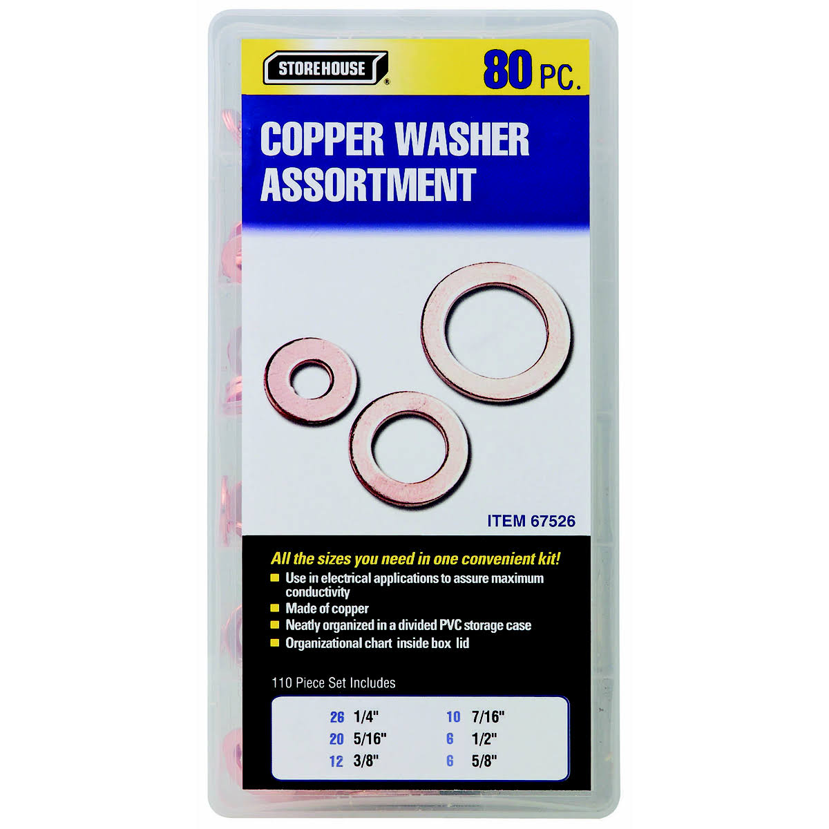 Storehouse 80 Piece Copper Washer Assortment