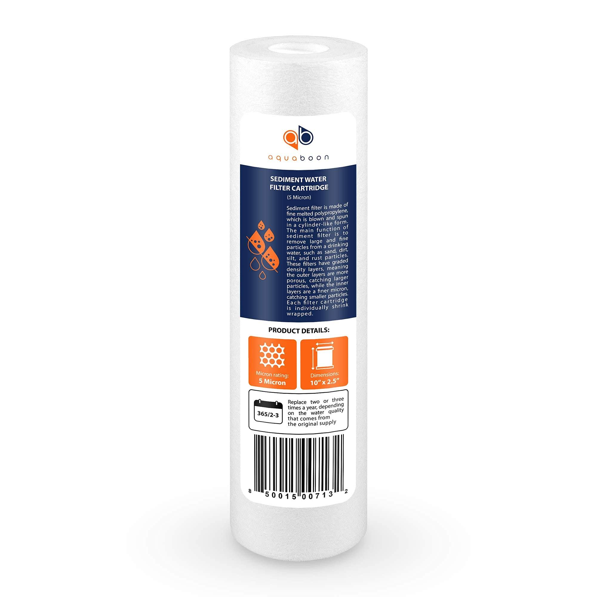 Aquaboon 25-Pack of 5 Micron 10