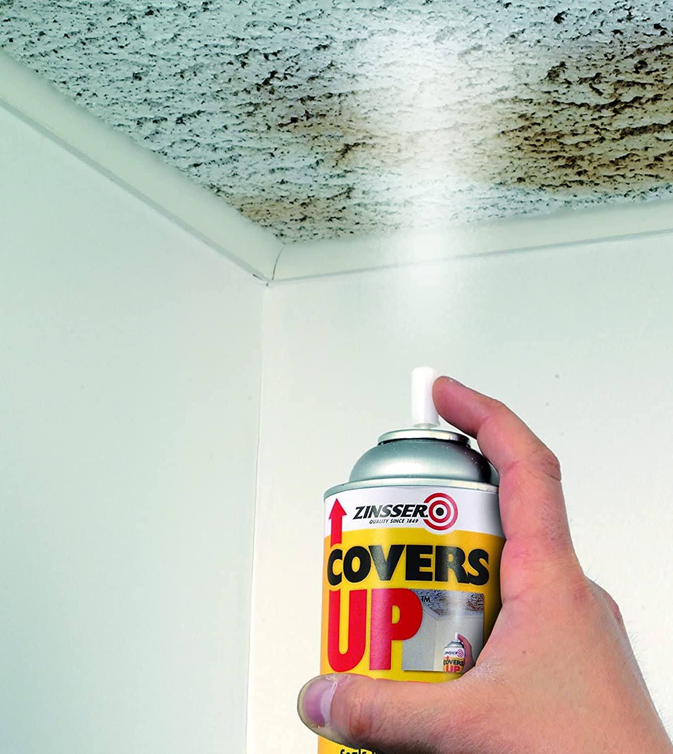 03688 Covers Up Stain Sealing Ceiling Paint, White (2 Count- 13 oz, White)