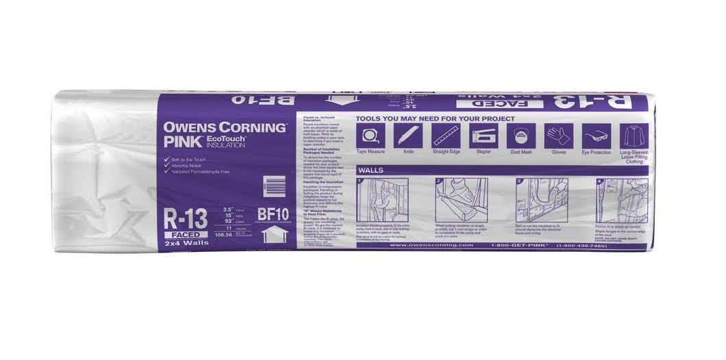 Owens Corning 15 in. W x 93 in. L 13 Kraft Insulation Batt 106.56