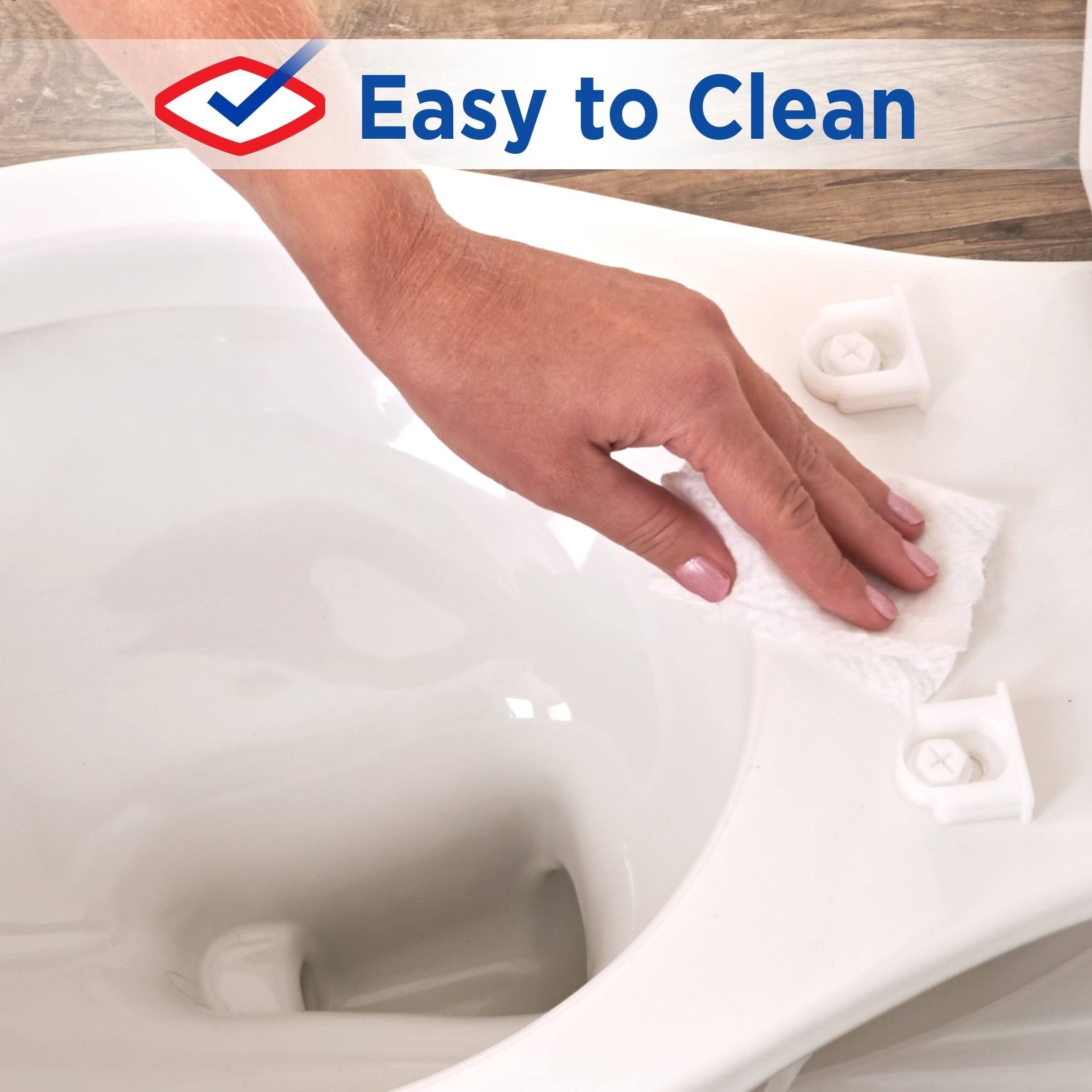 Clorox Antimicrobial Round Plastic Toilet Seat with Easy-Off Hinges